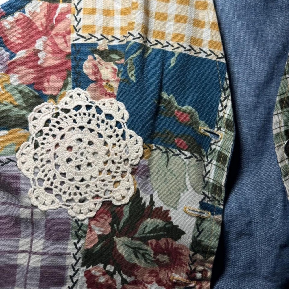 Vintage Patchwork Pattern Vest - image 3